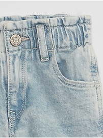 View large product image 3 of 3. babyGap Paperbag Mom Jean Shorts with Washwell