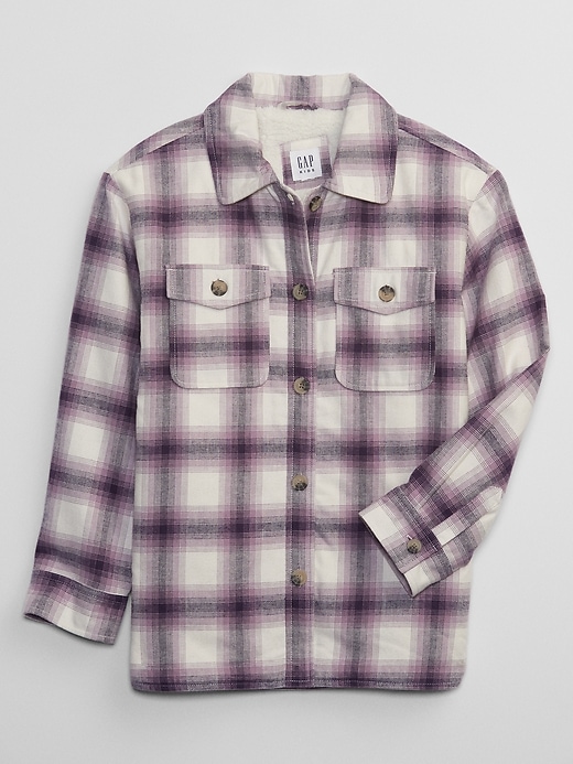 View large product image 1 of 2. Kids Sherpa-Lined Shirt Jacket