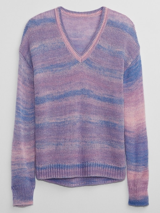 Image number 3 showing, Forever Cozy V-Neck Stripe Sweater