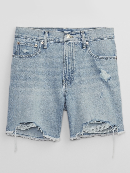 Image number 3 showing, 9" High Rise Destructed '90s Loose Shorts