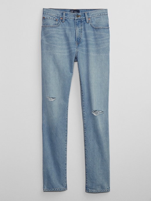 Image number 3 showing, Destructed Straight Taper Jeans