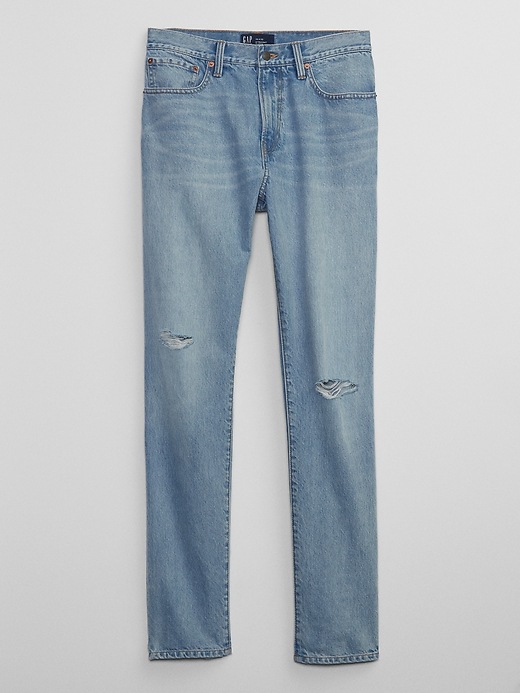 Image number 3 showing, Destructed Straight Taper Jeans