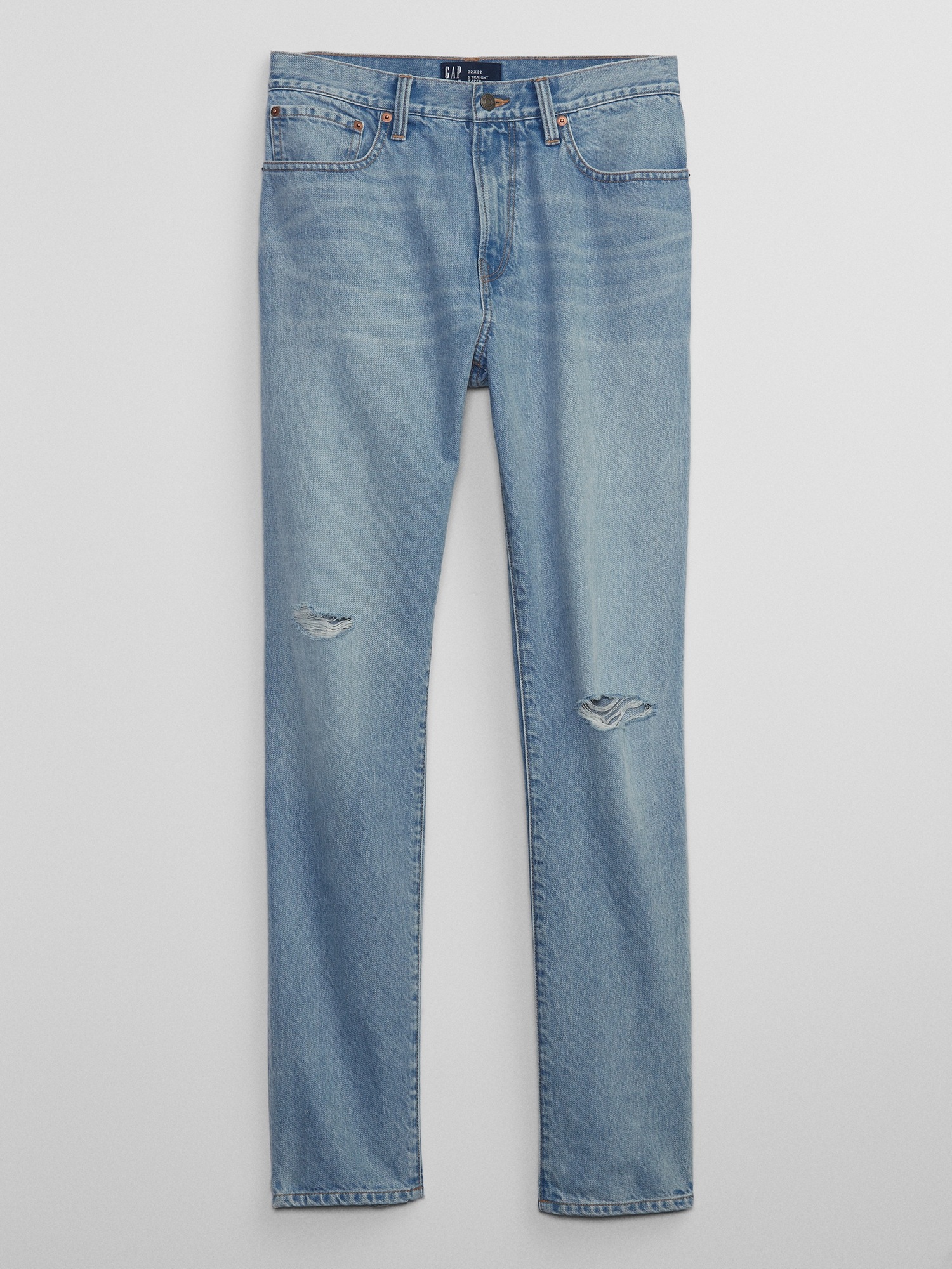 Destructed Straight Taper Jeans with Washwell | Gap Factory