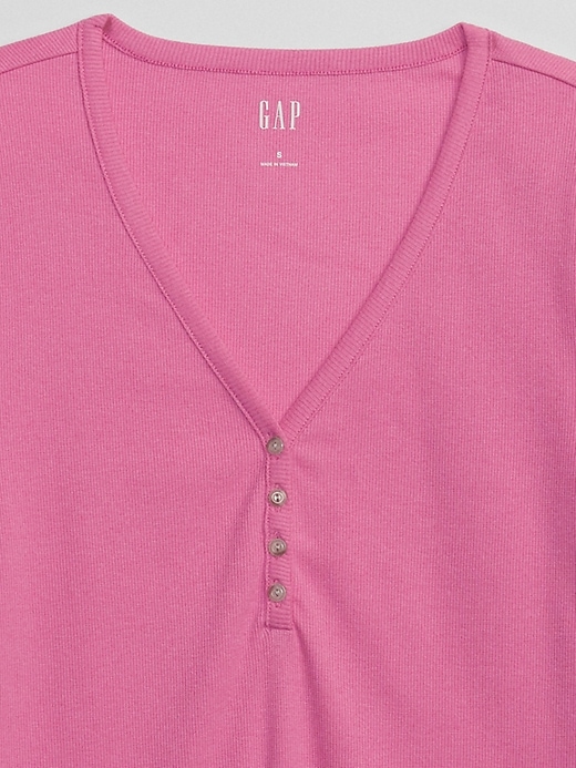 Image number 4 showing, Ribbed Henley T-Shirt