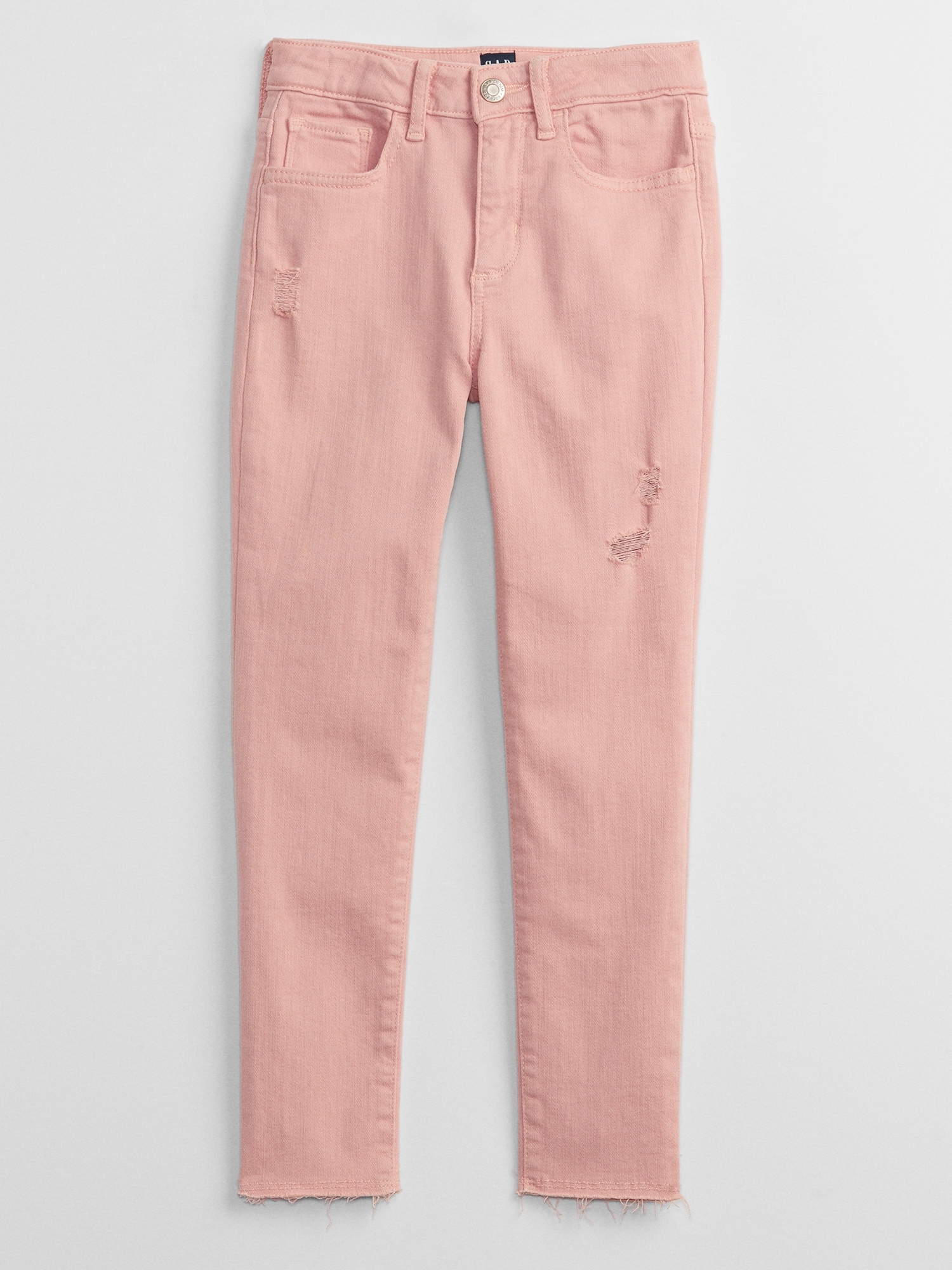Kids High Rise Destructed Ankle Jeggings with Washwell