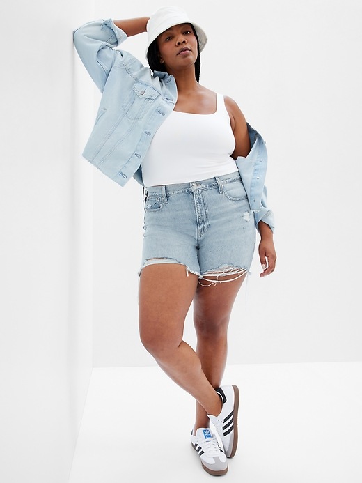 Image number 5 showing, 9" High Rise Destructed '90s Loose Shorts