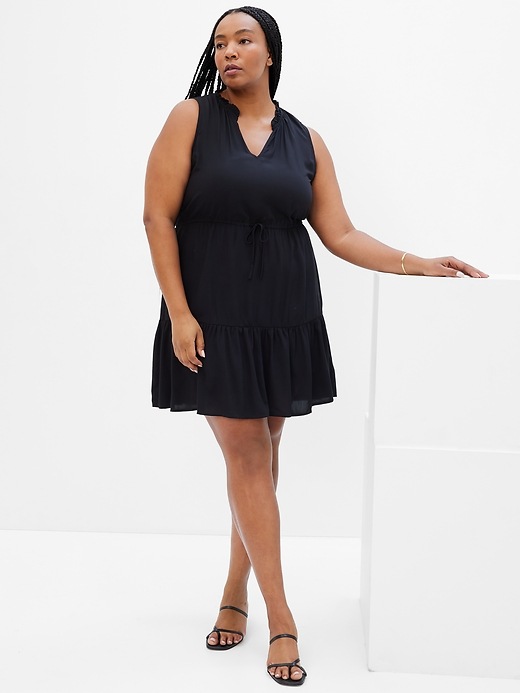 gap sleeveless splitneck mini dress Sleeveless Splitneck Mini Dress