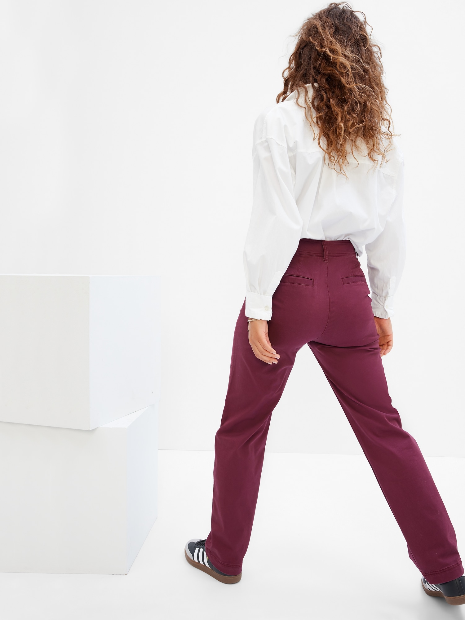 High Rise Girlfriend Utility Khakis with Washwell | Gap Factory