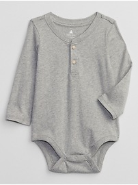 Gap Baby Soft Jersey Knit. Long Sleeves Crewneck Henley Bodysuit