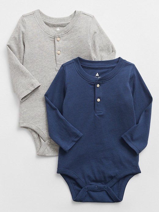 View large product image 1 of 1. Baby Henley Bodysuit (2-Pack)