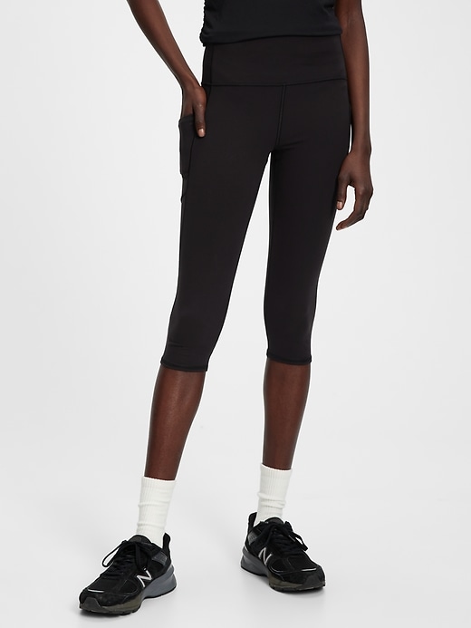 Image number 1 showing, GapFit PowerMove High Rise Crop Leggings