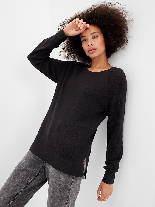 Image number 1 showing, Crewneck Tunic Sweater