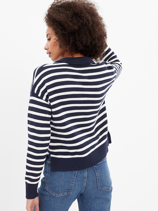 Image number 2 showing, Ribbed Stripe Collared Sweater