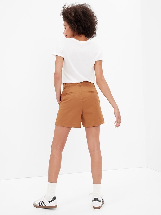 Image number 2 showing, 5" High Rise Girlfriend Khaki Shorts