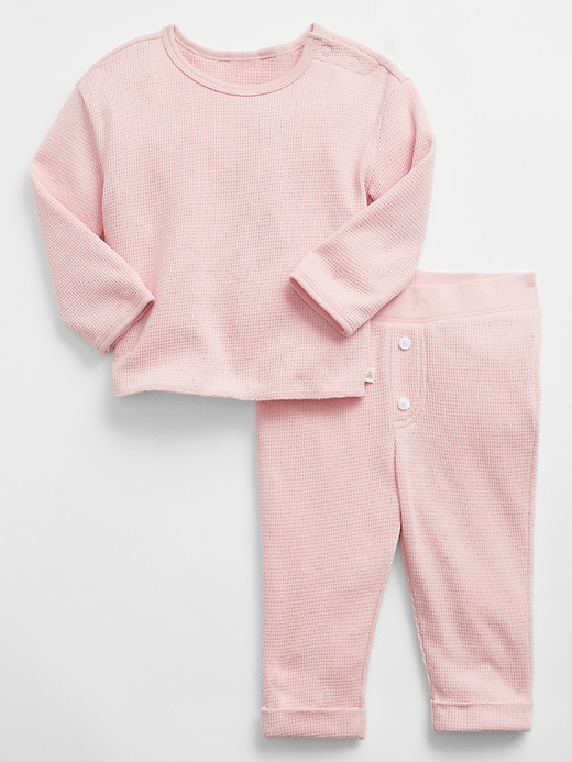 View large product image 1 of 1. Baby Waffle-Knit Two-Piece Outfit Set