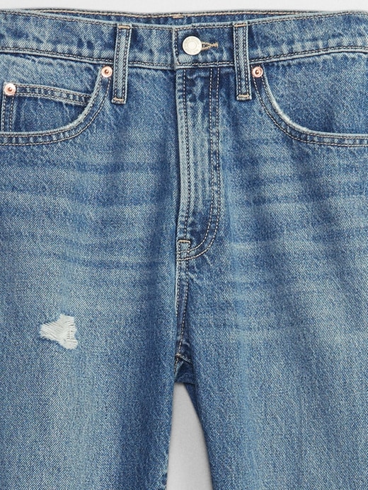 Image number 4 showing, High Rise Destructed Mom Jeans with Washwell