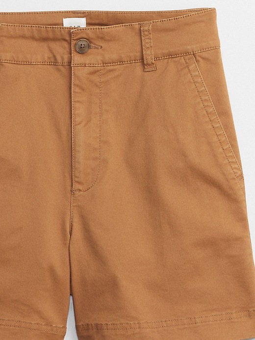 Image number 4 showing, 5" High Rise Girlfriend Khaki Shorts with Washwell