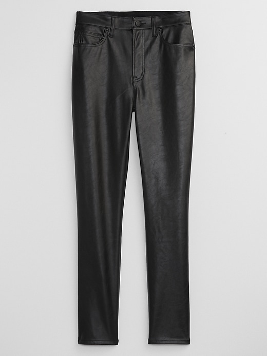 Image number 5 showing, High Rise Vintage Slim Faux-Leather Pants