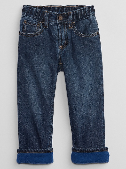 Image number 1 showing, babyGap '90s Original Straight Cozy-Lined Jeans