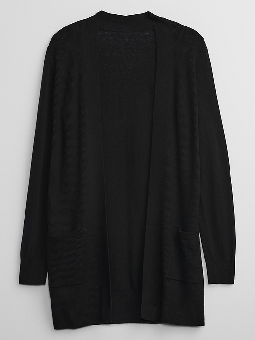 Image number 3 showing, Long Open-Front Cardigan