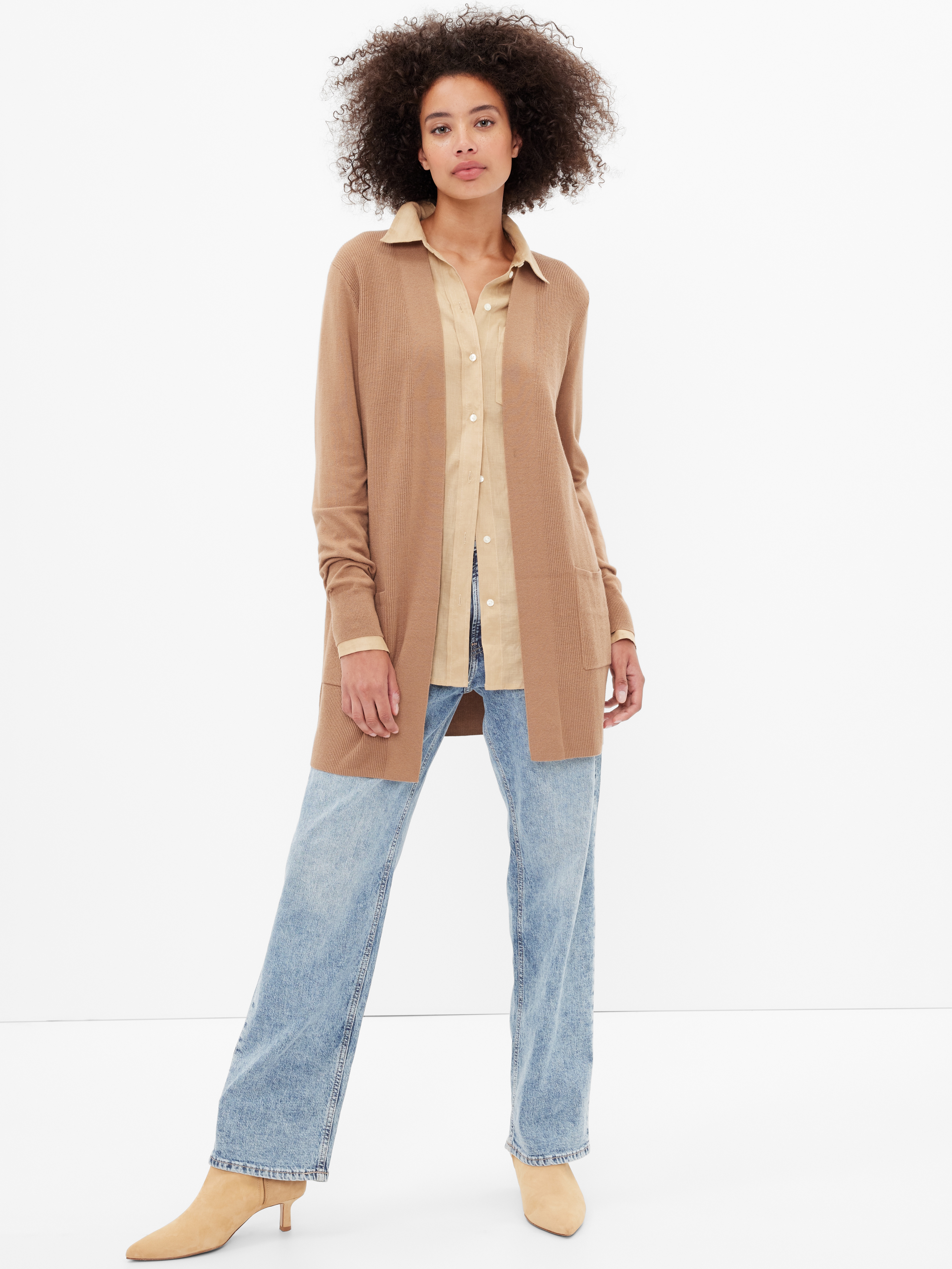 Long Open-Front Cardigan | Gap Factory