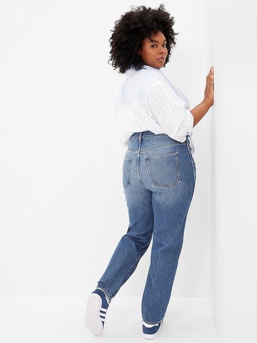 High Rise Destructed Mom Jeans with Washwell | Gap Factory