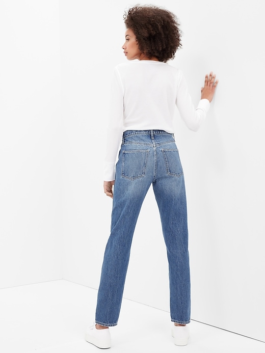 Image number 6 showing, High Rise Destructed Mom Jeans with Washwell