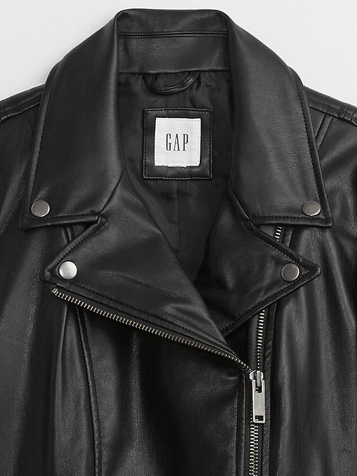 Gap Factory Women's Vegan-Leather Moto Jacket Black Size L