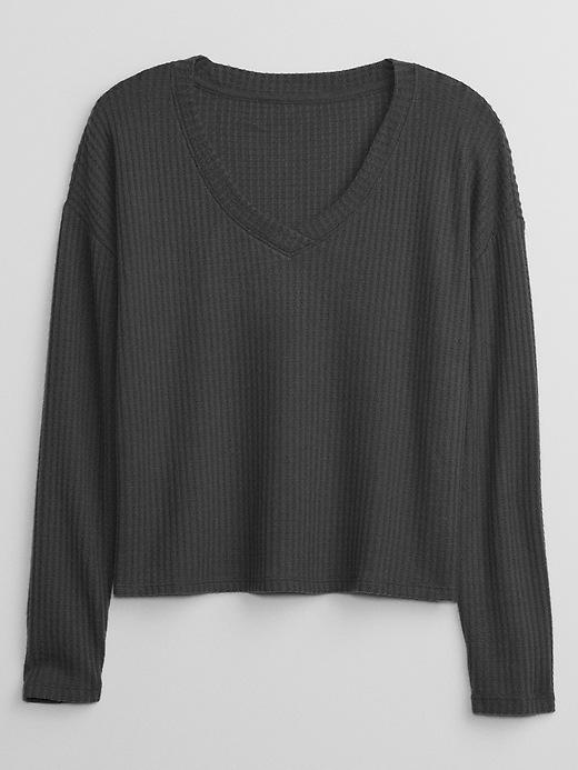 Image number 6 showing, Brushed Waffle-Knit PJ Shirt