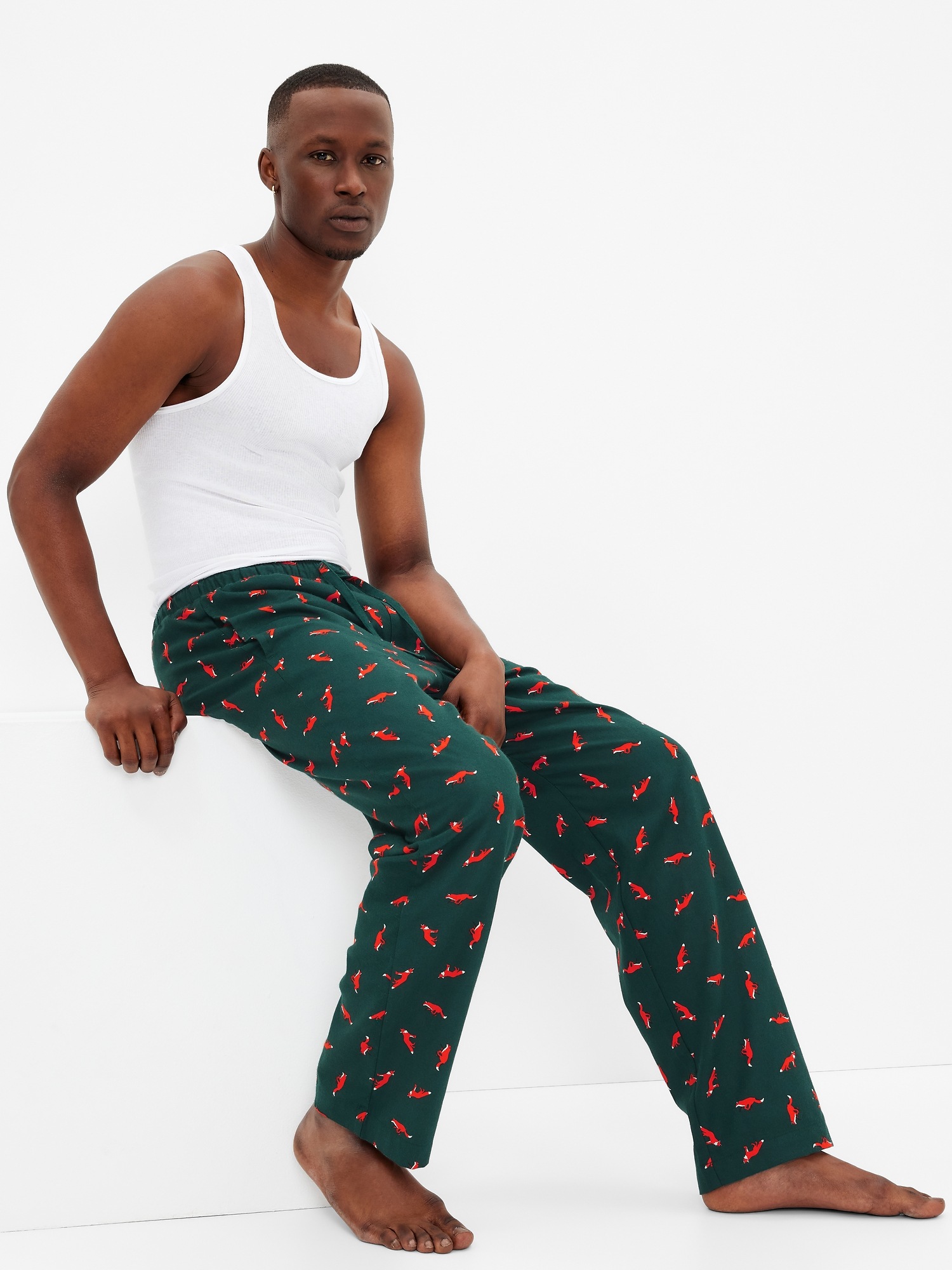 flannel print pants