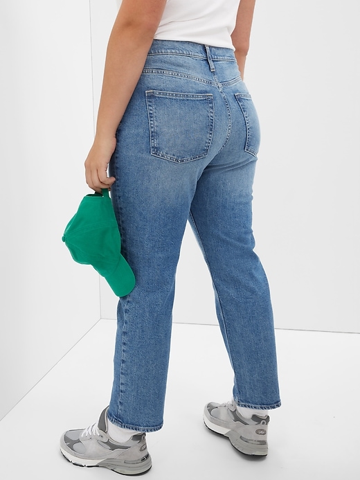 Image number 2 showing, High Rise Destructed '90s Original Straight Jeans with Washwell