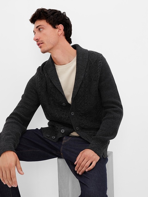 Image number 1 showing, Cable-Knit Cardigan