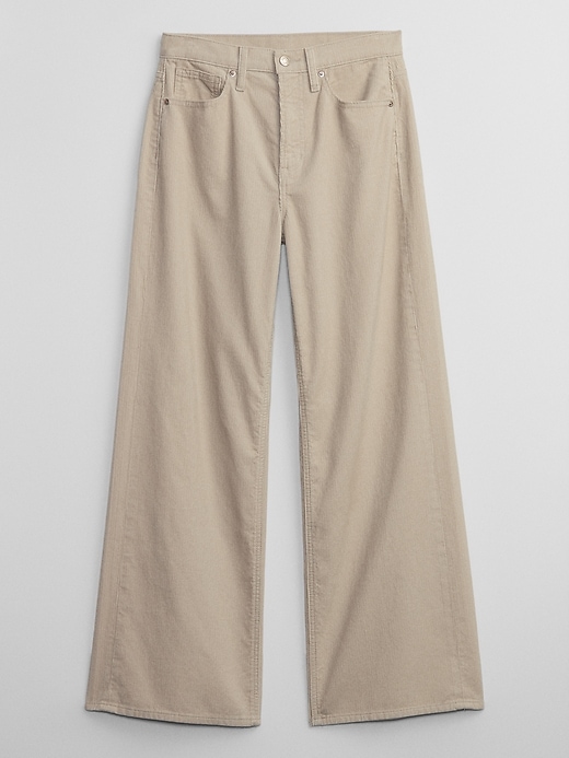 Image number 3 showing, High Rise Wide-Leg Corduroy Pants with Washwell