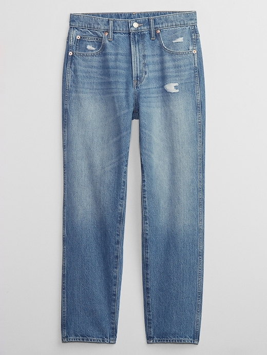 Image number 5 showing, High Rise Distressed Mom Jeans with Washwell
