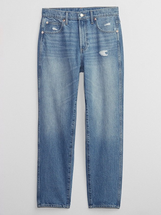 Image number 5 showing, High Rise Destructed Mom Jeans with Washwell
