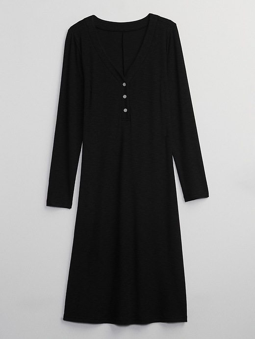 Image number 3 showing, Ribbed Henley Midi Dress