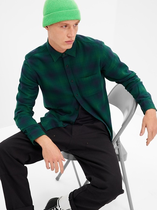 Image number 1 showing, Flannel Shirt in Untucked Fit