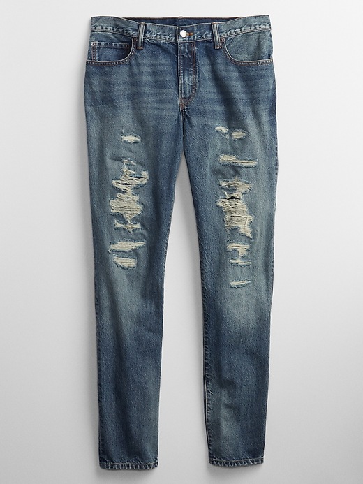 Image number 3 showing, Mid Rise Destructed Slim Jeans with Washwell&#153