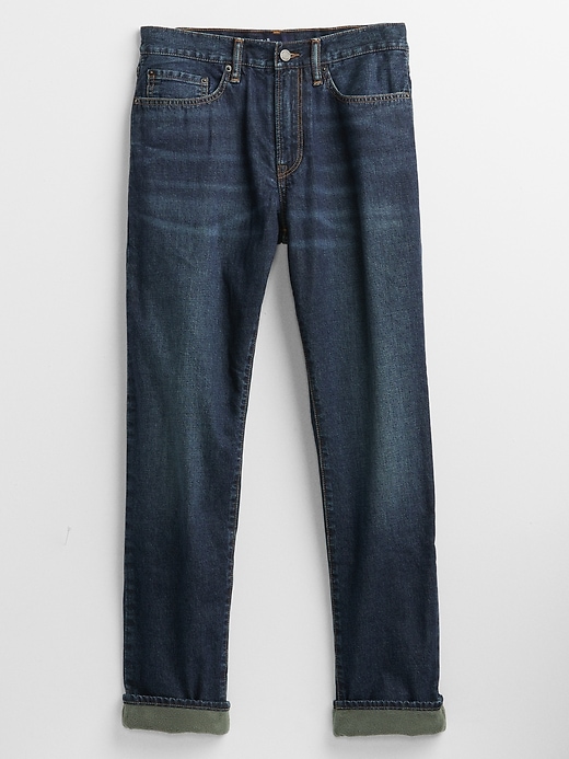 Image number 3 showing, Fleece-Lined Slim Jeans