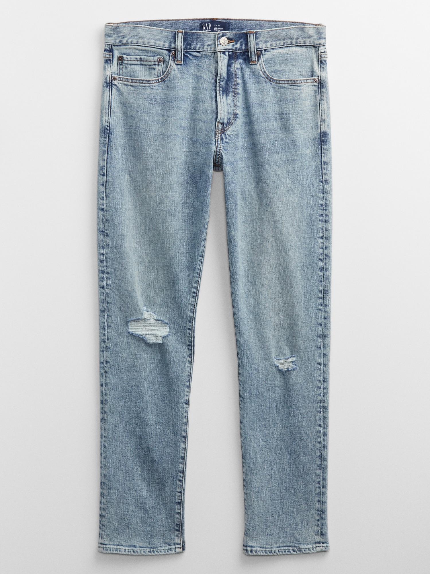 Straight Taper Distressed GapFlex Jeans with Washwell Gap Factory