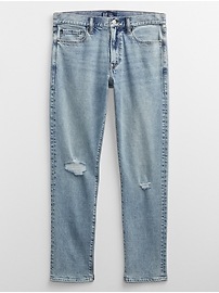 Distressed Straight Taper GapFlex Jeans with Washwell