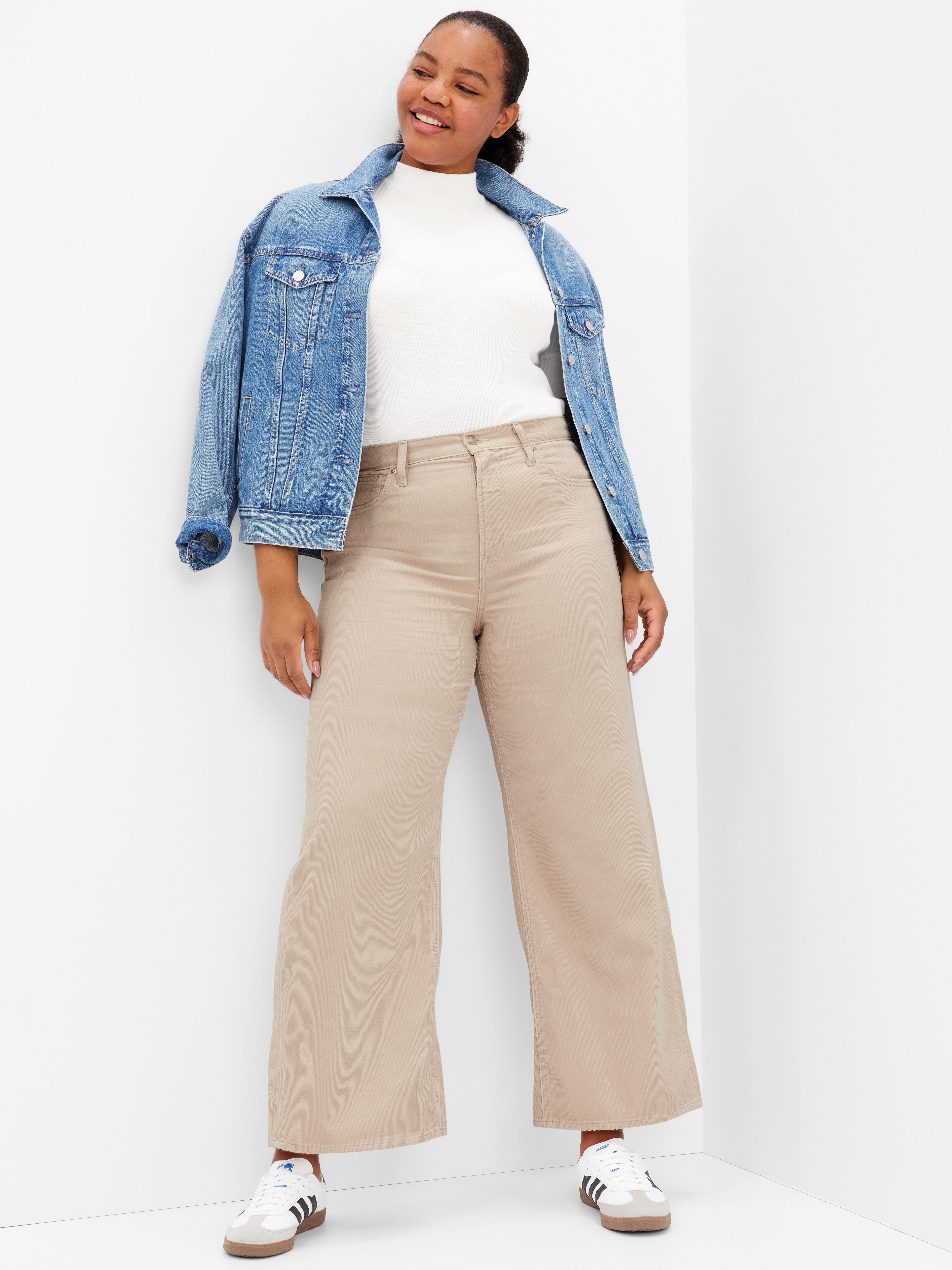 High Rise Wide-Leg Corduroy Pants with Washwell | Gap Factory
