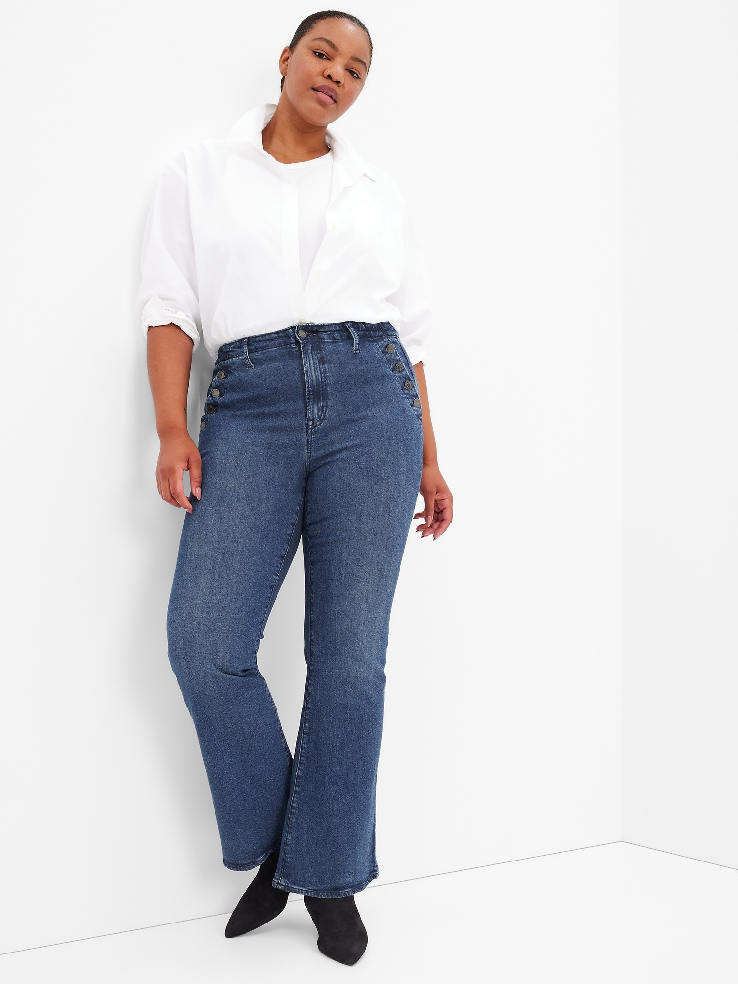 High Rise '70s Flare Jeans with Washwell | Gap Factory