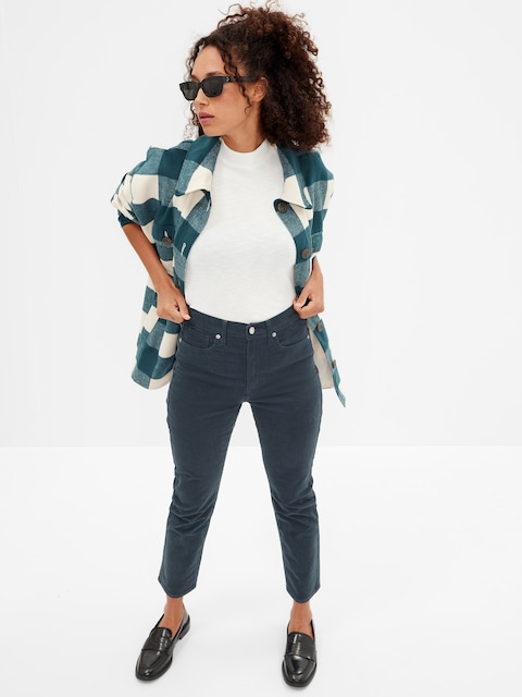 High Rise Vintage Slim Corduroy Pants
