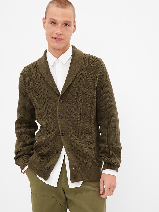 Image number 1 showing, Cable-Knit Cardigan