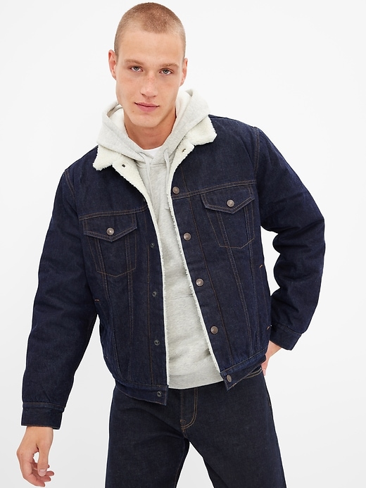 Image number 1 showing, Sherpa Icon Denim Jacket with Washwell