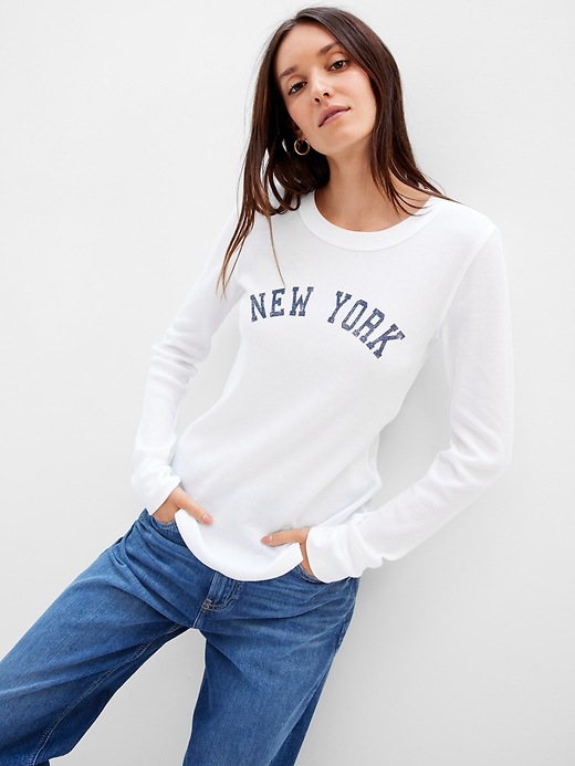 Image number 5 showing, Waffle-Knit Graphic T-Shirt