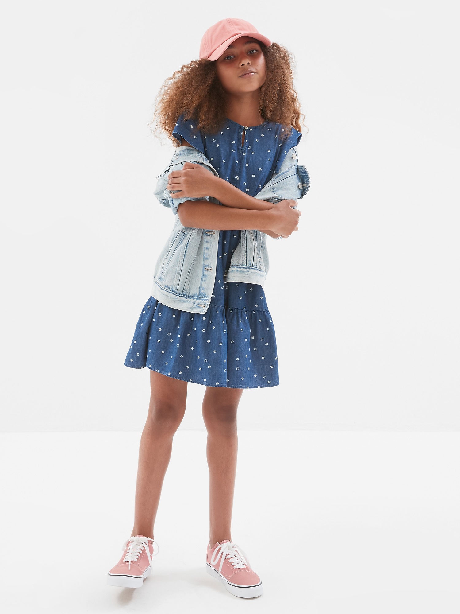 Kids Chambray Tiered Dress Gap Factory