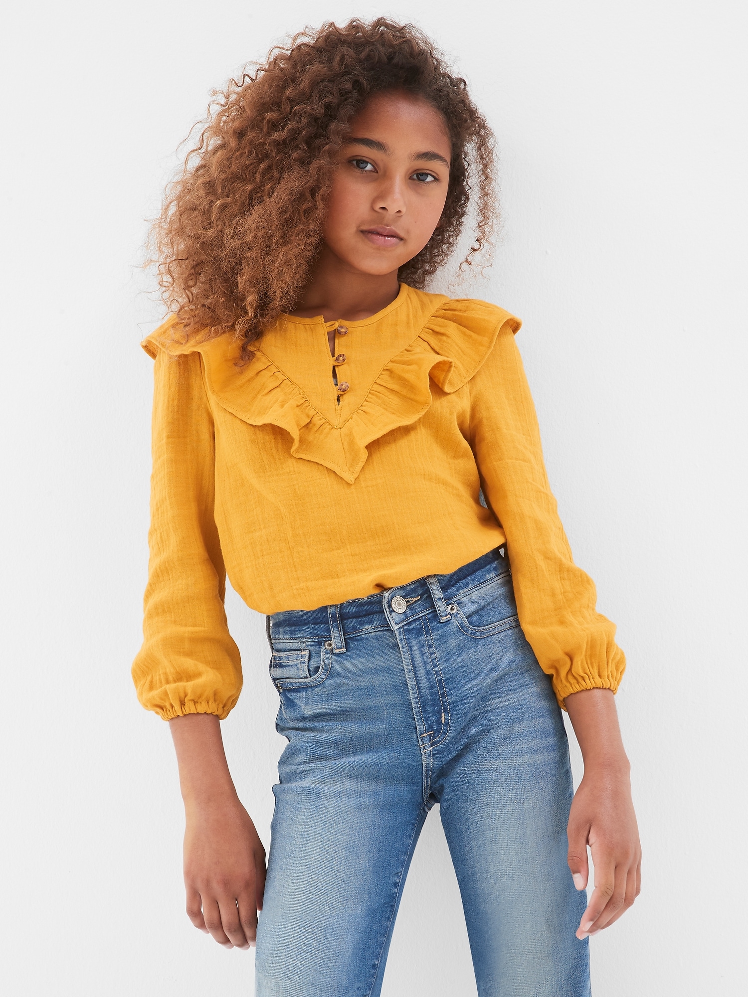 Kids Gauze Ruffle Top Gap Factory
