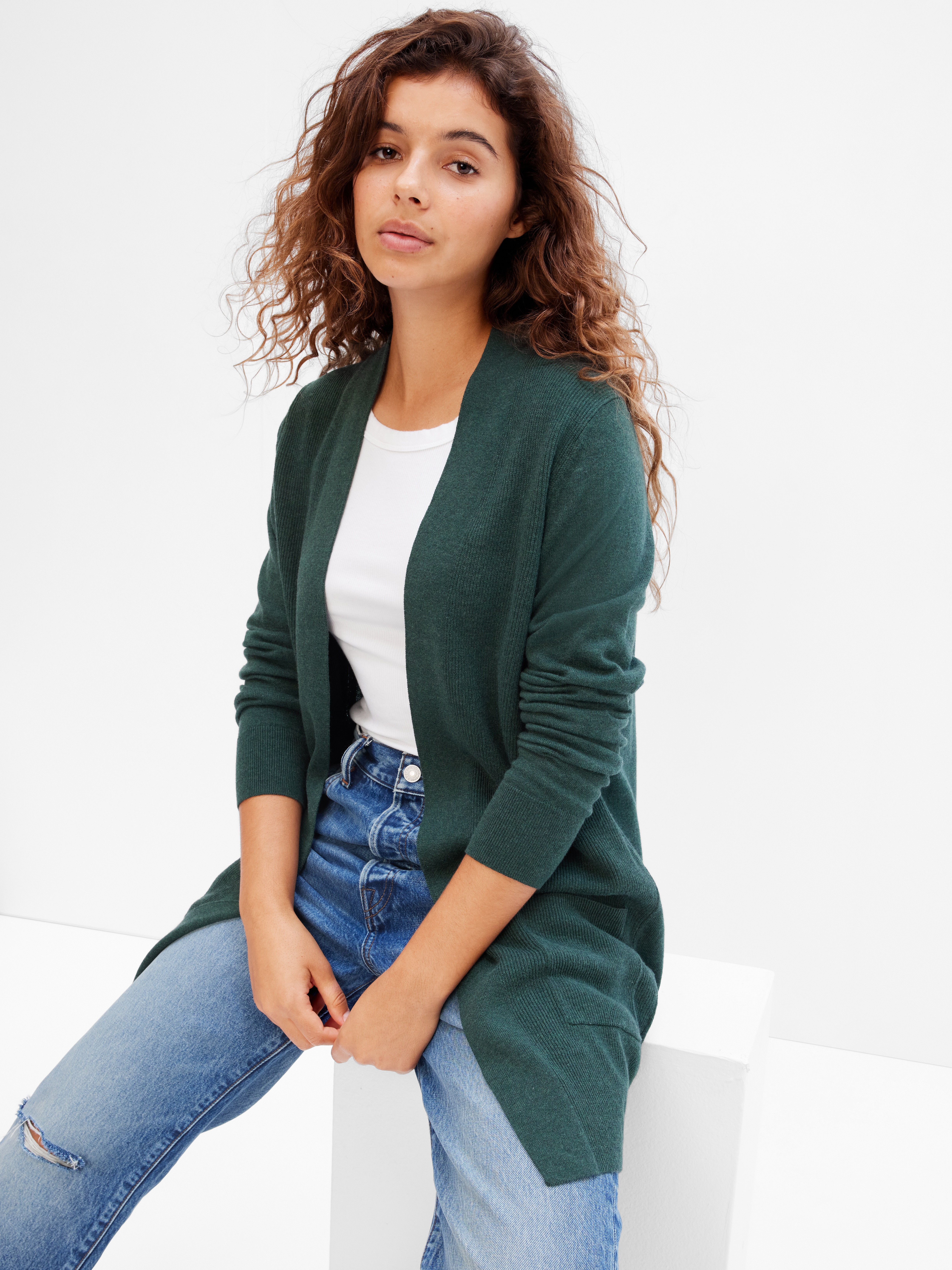 Long Open-Front Cardigan | Gap Factory